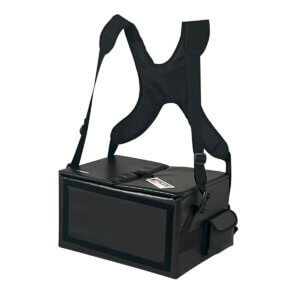 Usherette For Ice Cream 47x32x26 , Portable Vendor Tray, Promotional sampling - Black, Red, White,Blue PRODEL® PSB L/R